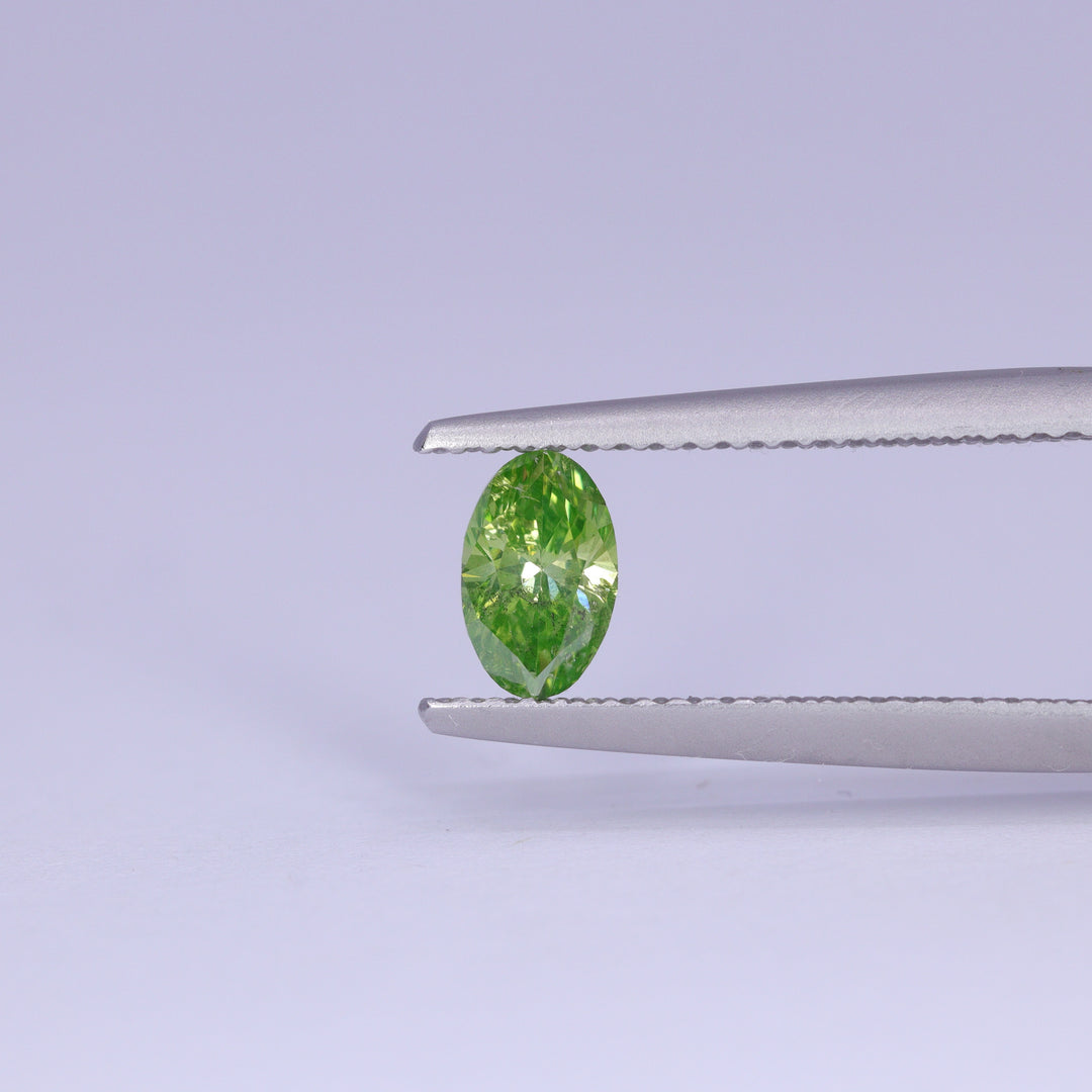 0.53ct Moval (Marquise/Oval) Natural Green Diamond Loose Gemstones
