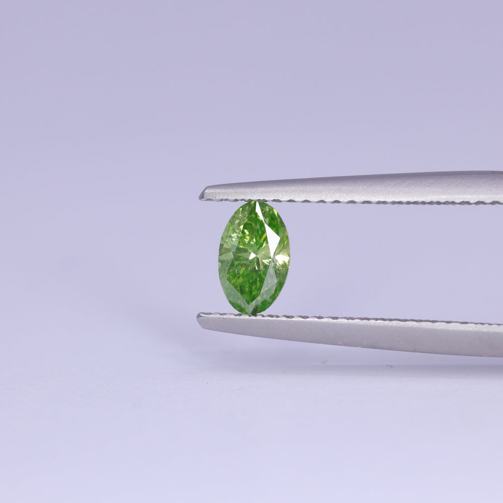 0.53ct Moval (Marquise/Oval) Natural Green Diamond Loose Gemstones
