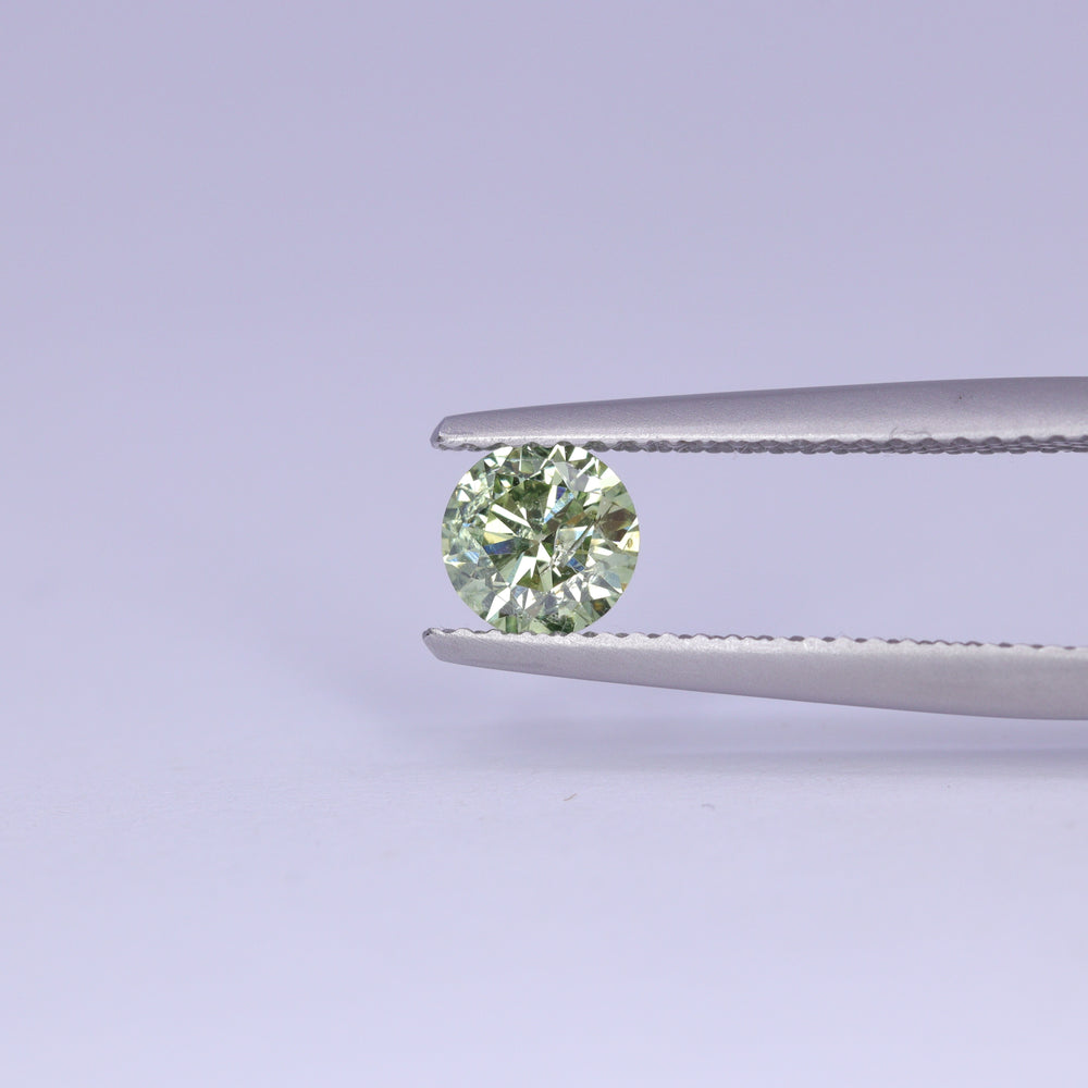0.61ct Round Brilliant Cut Green Diamond Loose Gemstones
