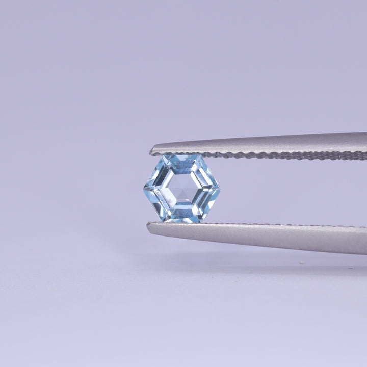 0.75ct Hexagon Cut Sky Blue Topaz Loose Gemstones
