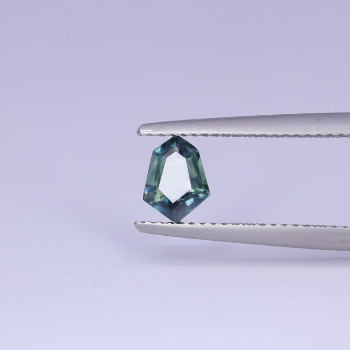 0.86ct Geometric Shield Teal Montana Sapphire Loose Gemstones