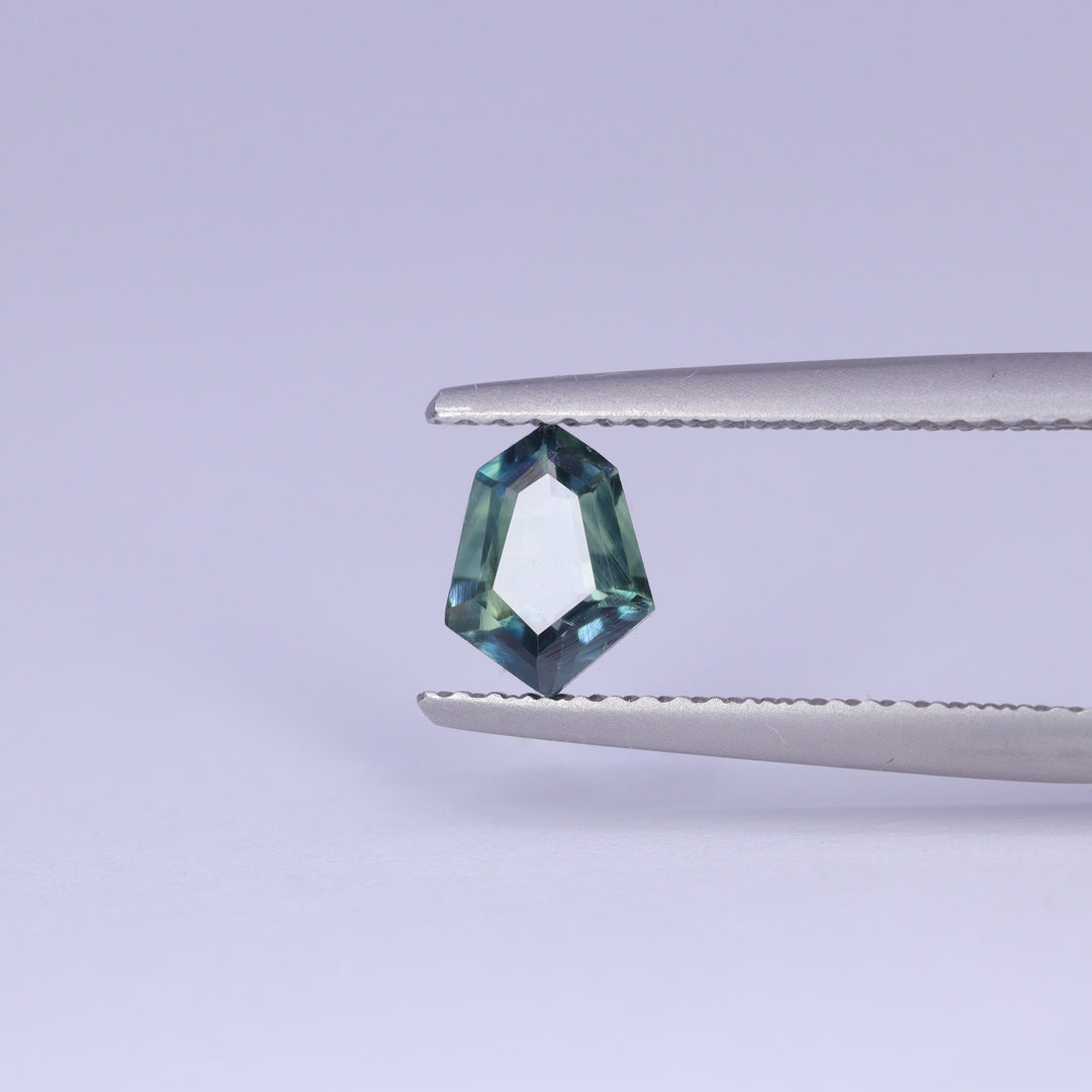0.86ct Geometric Shield Teal Montana Sapphire Loose Gemstones