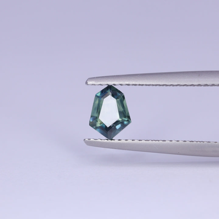 0.86ct Geometric Shield Teal Montana Sapphire Loose Gemstones