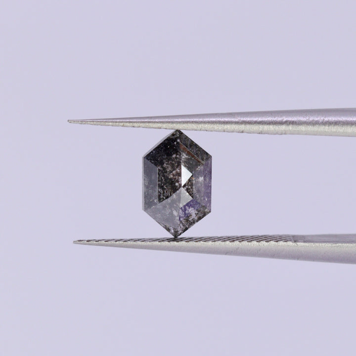 Salt and pepper diamond | 1.00ct hexagon cut Loose Gemstone