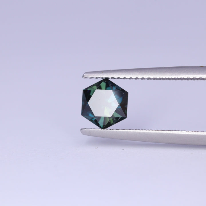 1.38ct Hexagon Cut Teal Blue Australian Sapphire Loose Gemstones
