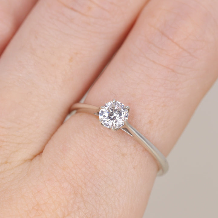 Raine - Round Tulip Basket Solitaire Engagement Ring Setting