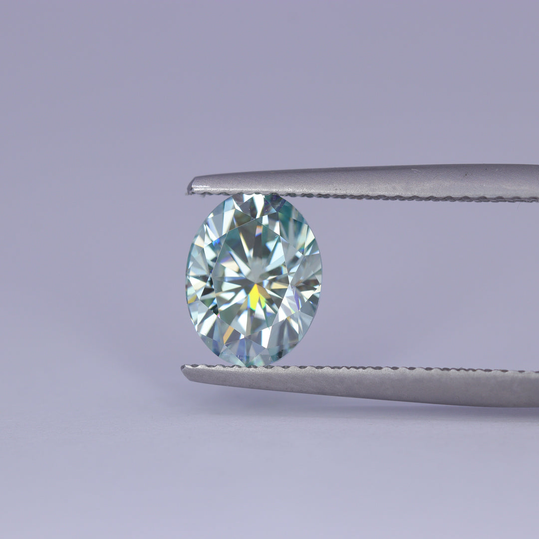 2.00ct Oval Cut Pale Blue Moissanite Loose Gemstones
