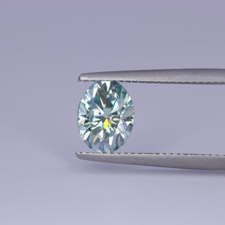 2.00ct Oval Cut Pale Blue Moissanite Loose Gemstones