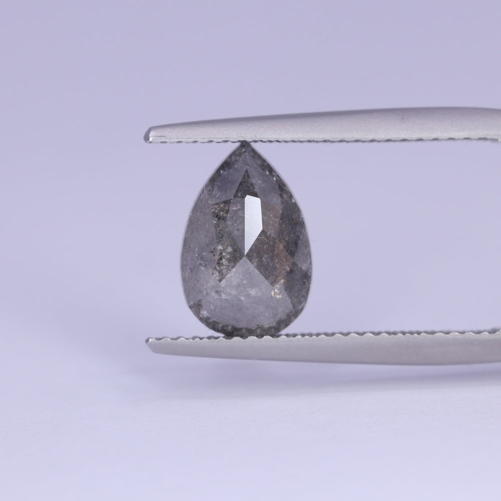 2.78ct Pear Cut Salt and Pepper Diamond Loose Gemstones