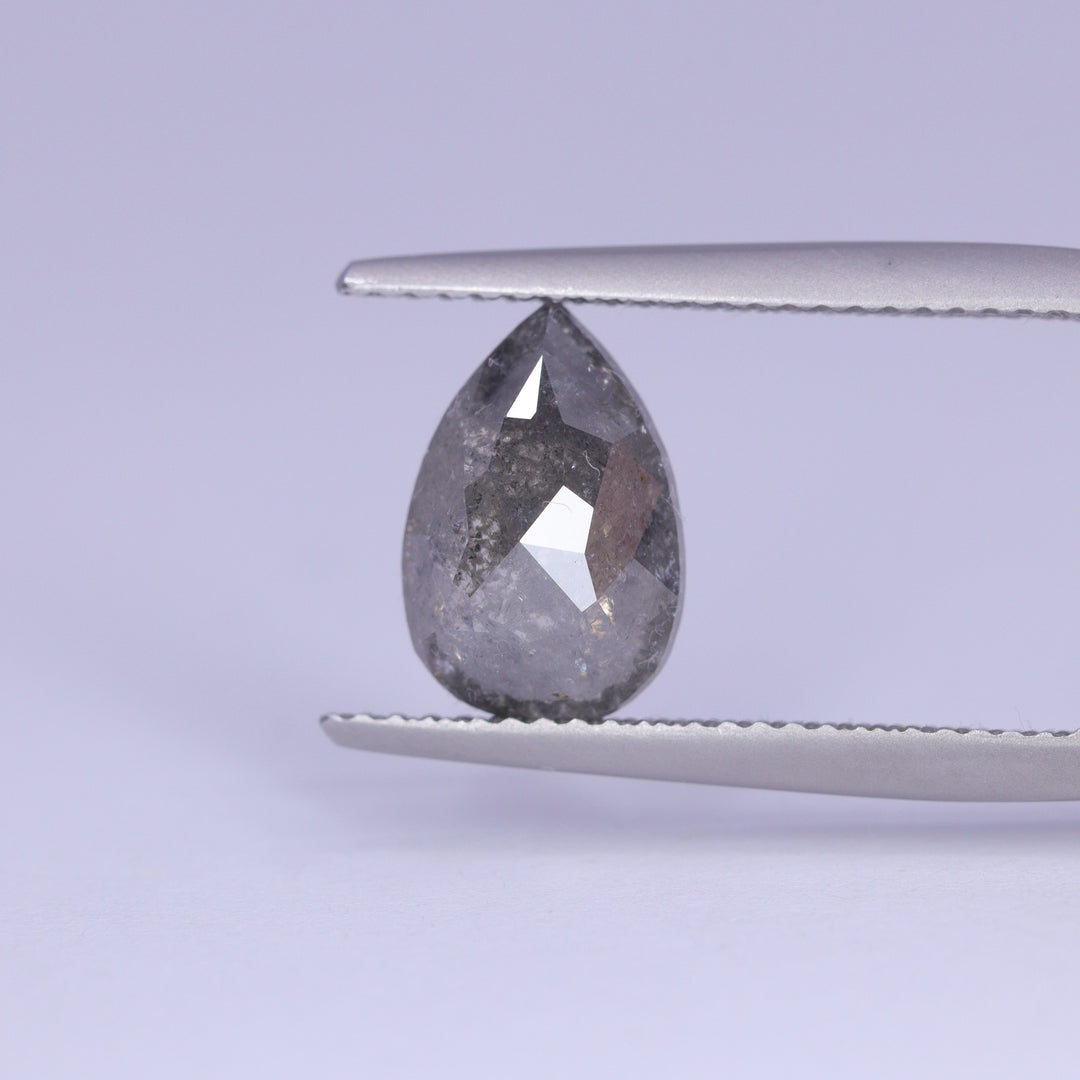 2.78ct Pear Cut Salt and Pepper Diamond Loose Gemstones