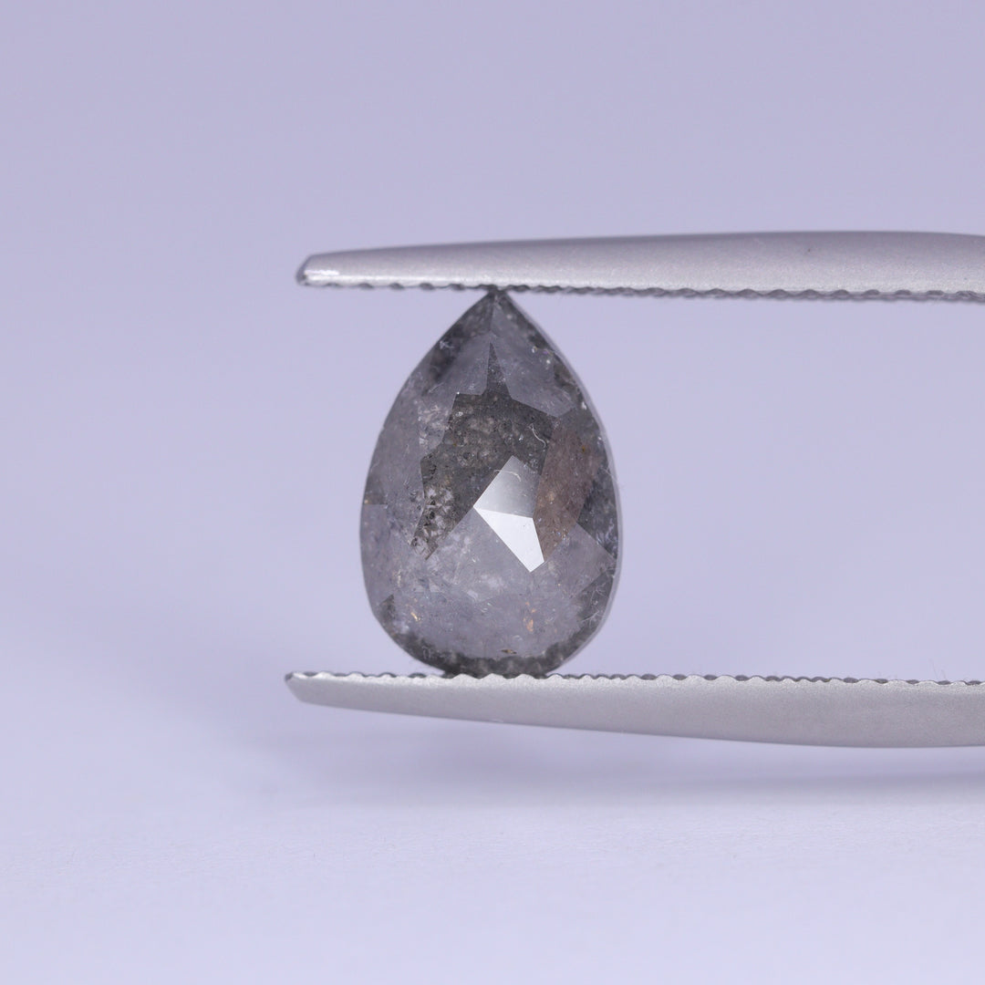 2.78ct Pear Cut Salt and Pepper Diamond Loose Gemstones