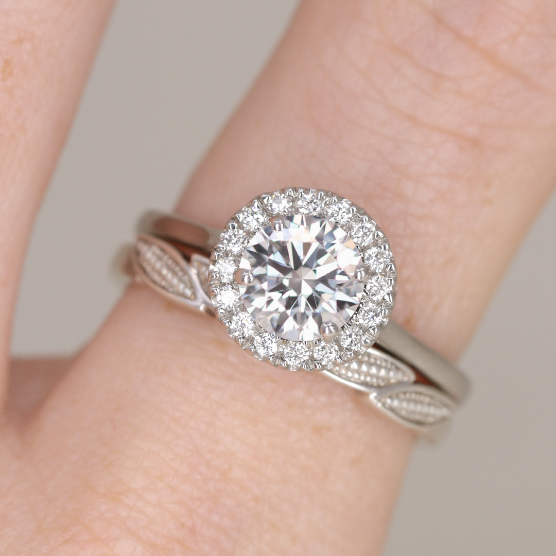 April - Round Classic Halo Engagement Ring Setting