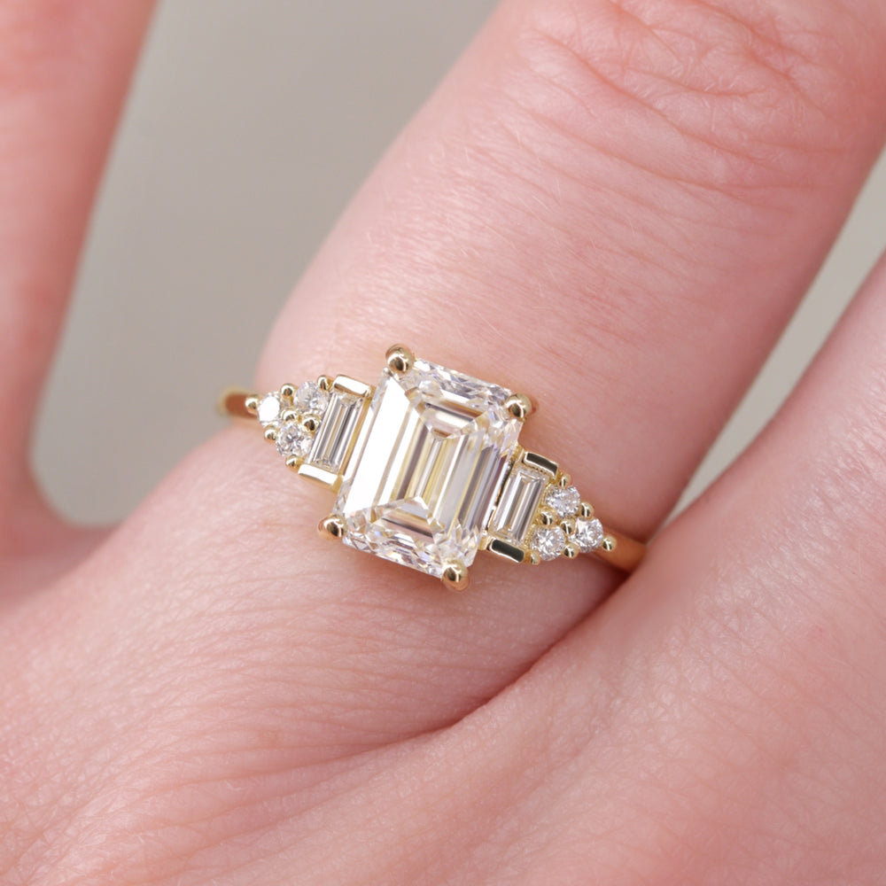 Arden - Emerald Cut Art Deco Engagement Ring Setting