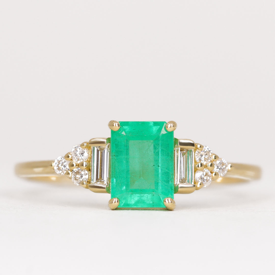 Arden - Octagon Cut Emerald Art Deco Engagement Ring Engagement Rings - Price On Application