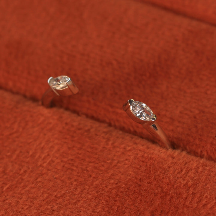 Athena - Marquise Cut Diamond Set Open Cuff Wedding Ring - Made-to-Order Wedding Rings - Made-to-Order