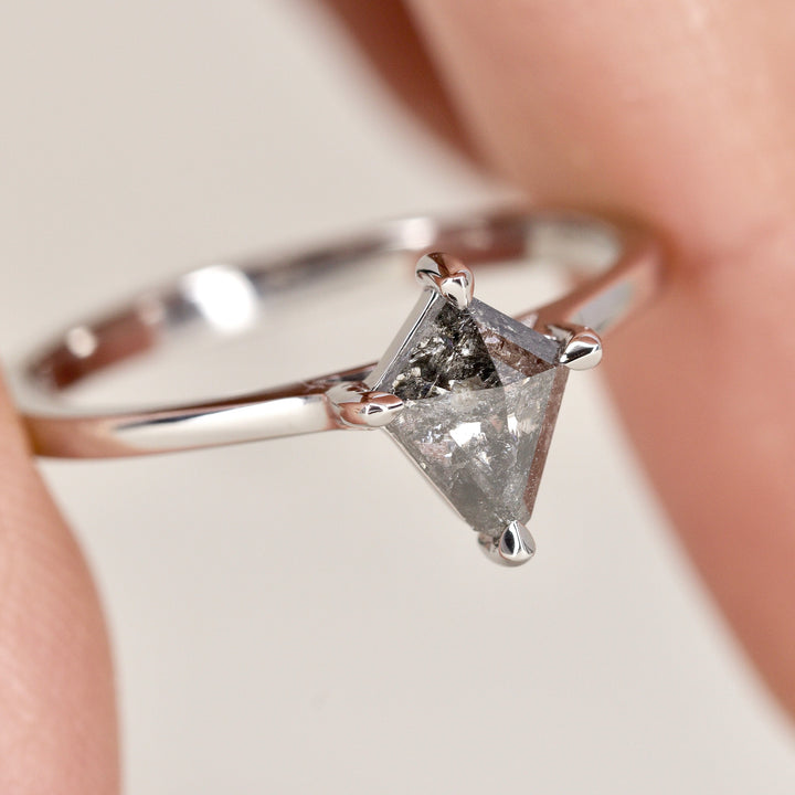 Avery - Salt & Pepper Diamond Solitaire Ring - Ready-to-Wear Engagement Rings - Ready-to-Ship