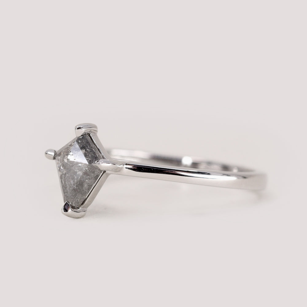 Avery - Salt & Pepper Diamond Solitaire Ring - Ready-to-Wear Engagement Rings - Ready-to-Ship