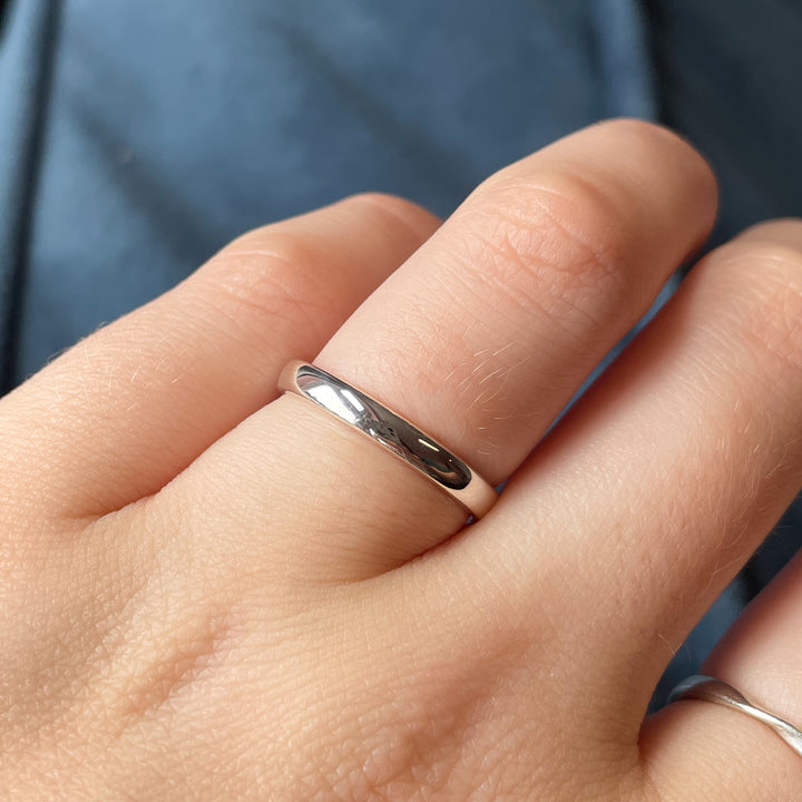 Barnaby - Hidden Pattern Honeycomb Slim Wedding Ring - Made-to-Order Wedding Rings - Wide