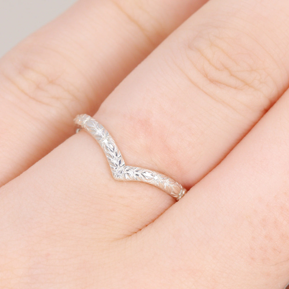 Bridal Set - Elspeth & Bethan - Radiant Cut Lab Grown Diamond Trilogy Engagement Ring and Floral Diamond Wishbone Wedding Ring Bridal Sets