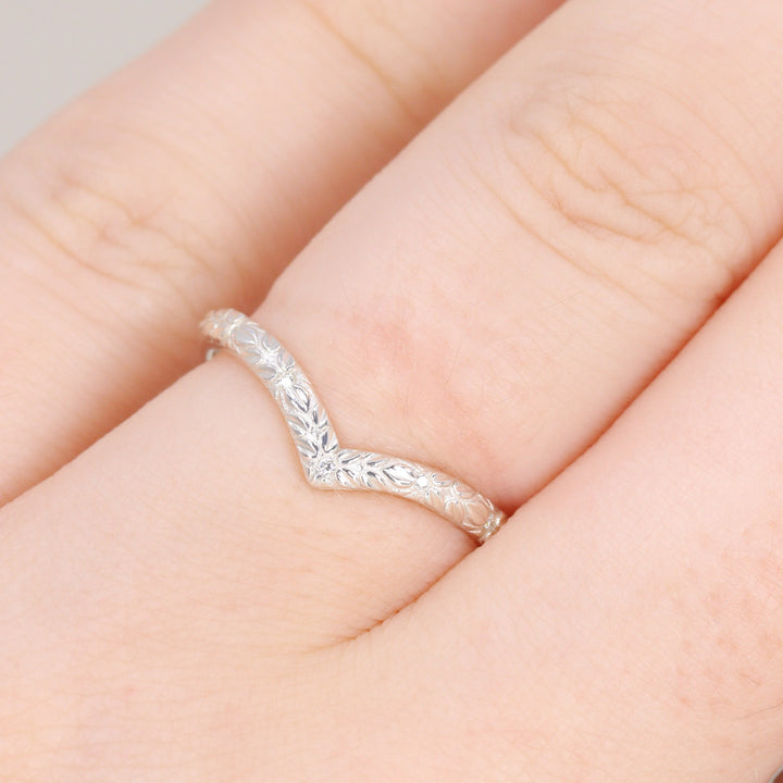 Bridal Set - Elspeth & Bethan - Radiant Cut Lab Grown Diamond Trilogy Engagement Ring and Floral Diamond Wishbone Wedding Ring Bridal Sets