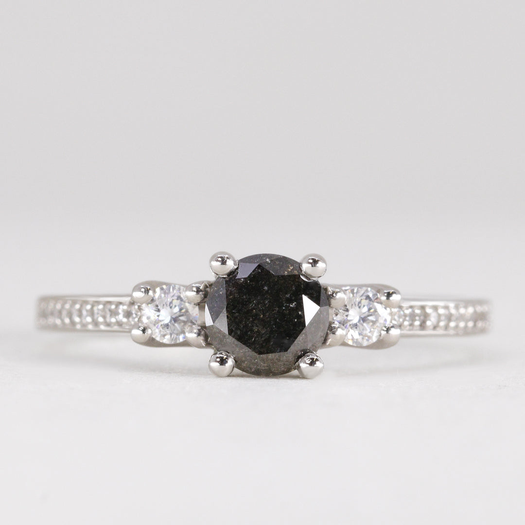 Callie - Salt & Pepper Diamond Trilogy Ring - Ready-to-Wear Engagement Rings - Ready-to-Ship