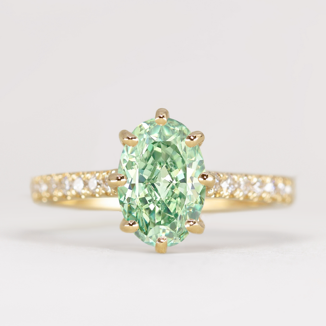 Carmen - Oval Cut Coloured Lab Grown Diamond Solitaire Engagement Ring Engagement Rings - Price On Application