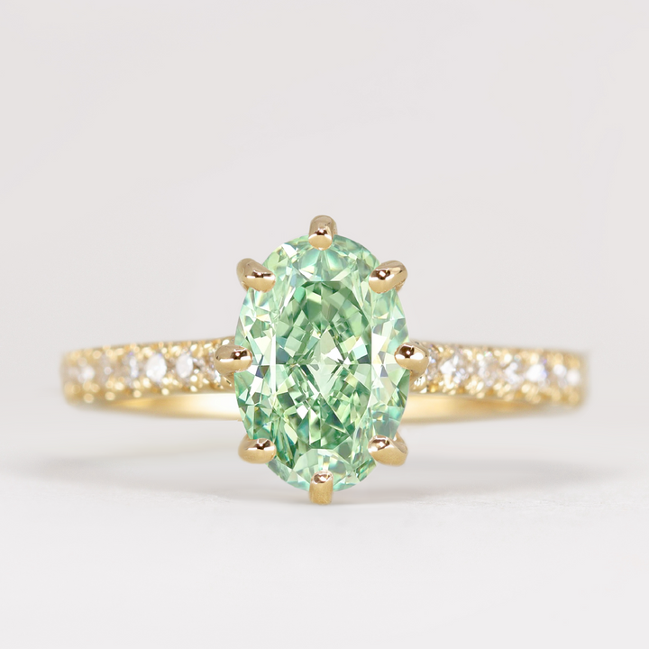 Carmen - Oval Cut Coloured Lab Grown Diamond Solitaire Engagement Ring Engagement Rings - Price On Application