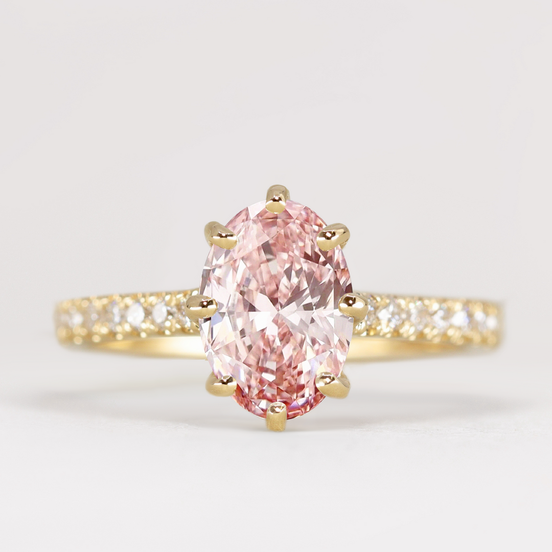 Carmen - Oval Cut Coloured Lab Grown Diamond Solitaire Engagement Ring Engagement Rings - Price On Application