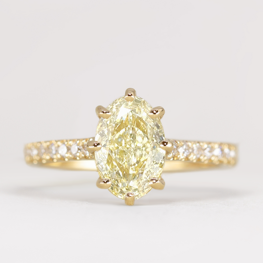 Carmen - Oval Cut Coloured Lab Grown Diamond Solitaire Engagement Ring Engagement Rings - Price On Application