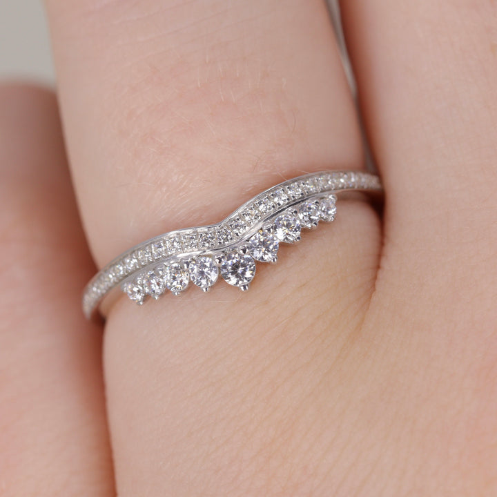 Cecilia - Graduating Diamond Tiara Half Eternity Wedding Ring - Made-to-Order Wedding Rings - Made-to-Order
