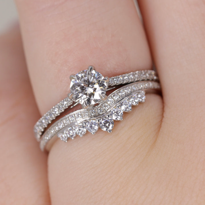 Cecilia - Graduating Diamond Tiara Half Eternity Wedding Ring - Made-to-Order Wedding Rings - Made-to-Order