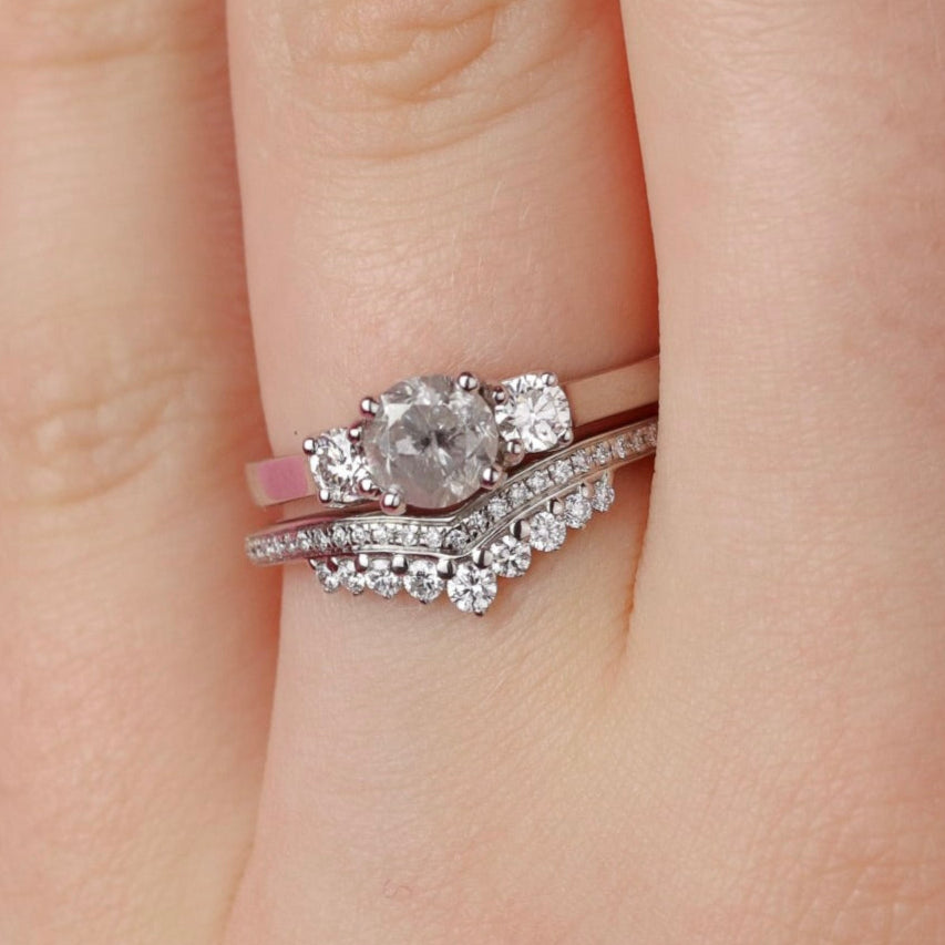 Cecilia - Graduating Diamond Tiara Half Eternity Wedding Ring - Made-to-Order Wedding Rings - Made-to-Order