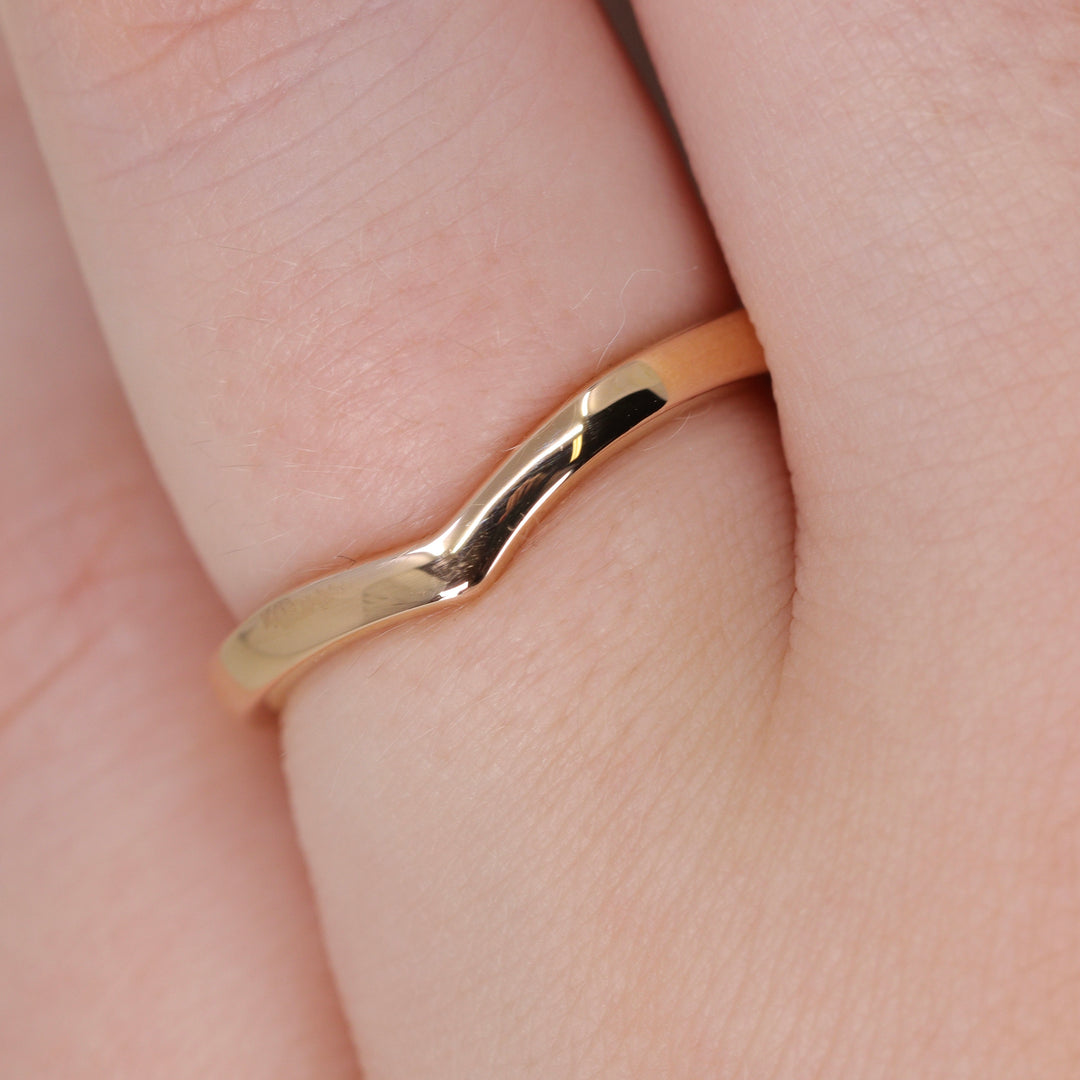 Clara - Polished Wishbone Shaped Wedding Ring - Made-to-Order Wedding Rings - Made-to-Order