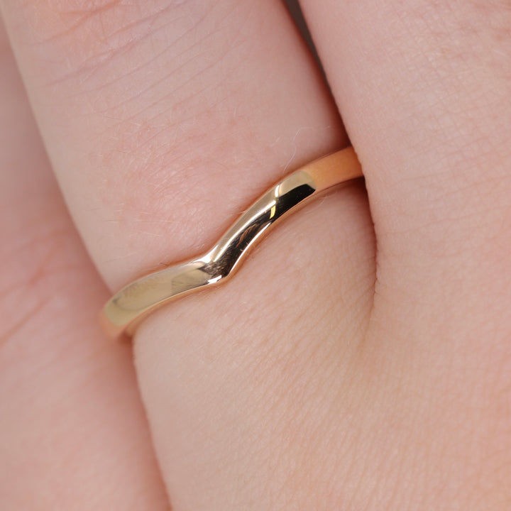 Clara - Polished Wishbone Shaped Wedding Ring - Made-to-Order Wedding Rings - Made-to-Order
