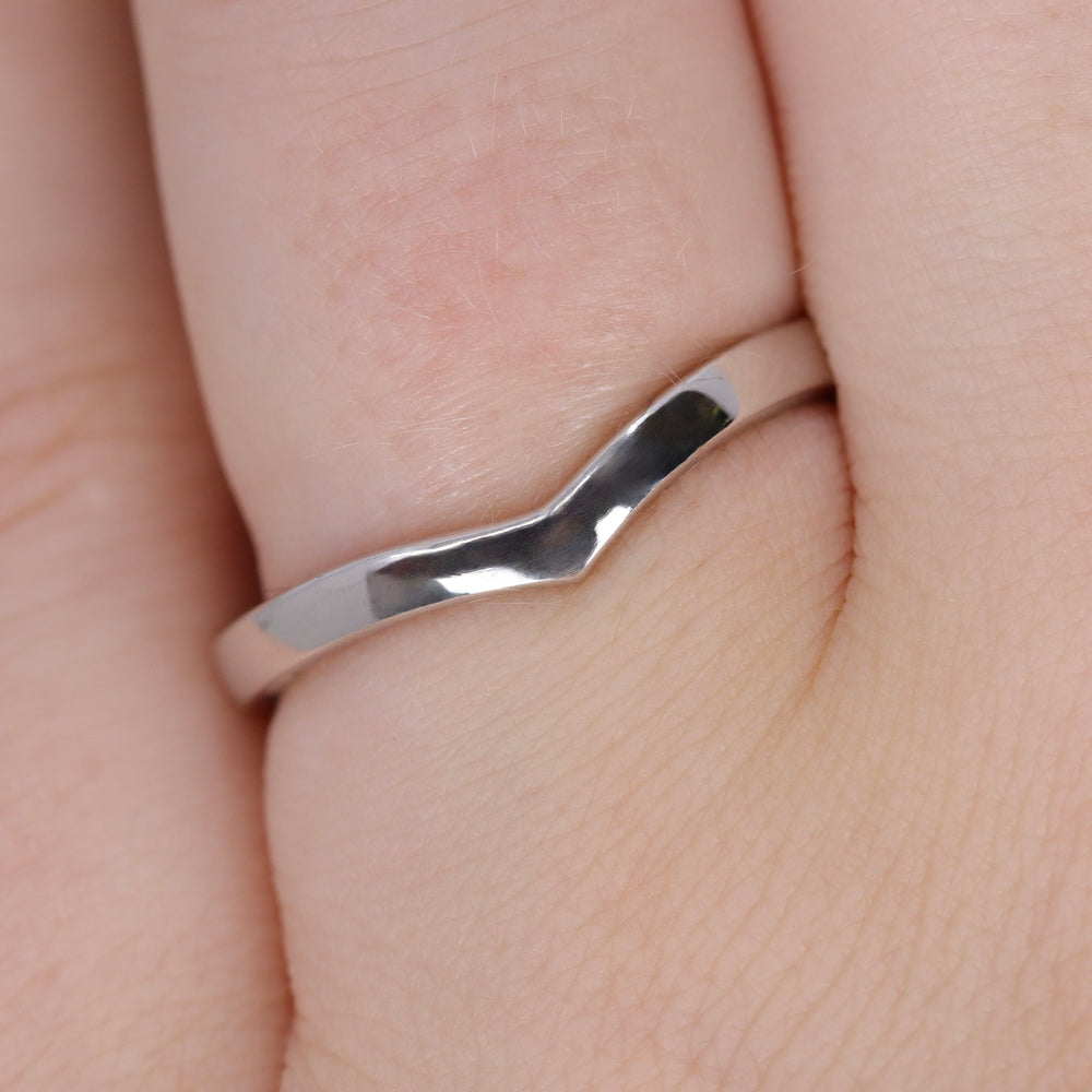 Clara - Polished Wishbone Shaped Wedding Ring - Made-to-Order Wedding Rings - Made-to-Order