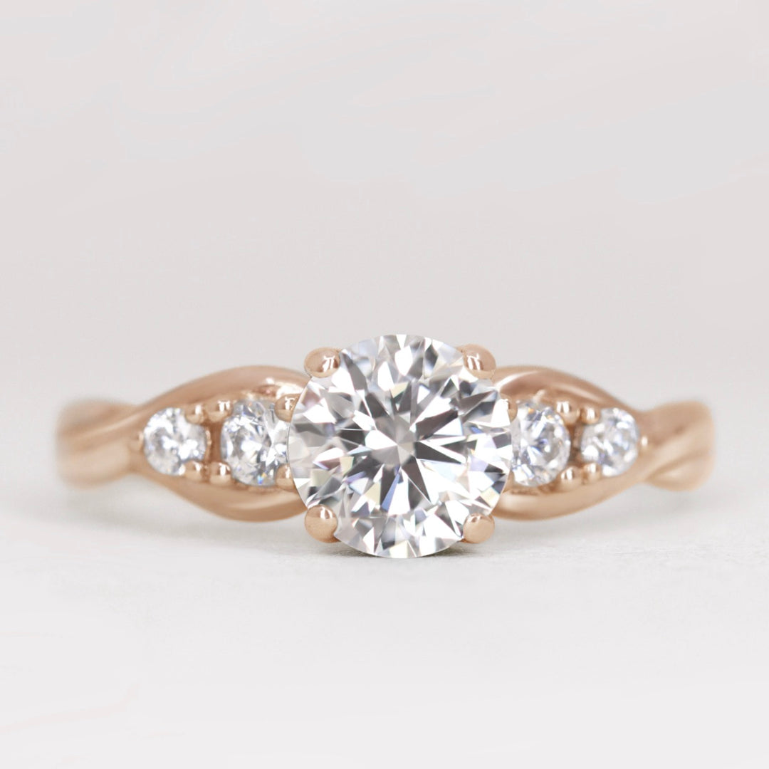 Corinne - Round Brilliant Cut 1.00ct Lab Grown Diamond Five Stone Engagement Ring Engagement Rings - Made-to-Order