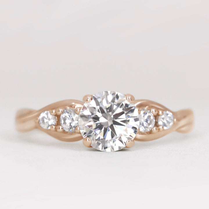 Corinne - Round Brilliant Cut 1.00ct Lab Grown Diamond Five Stone Engagement Ring Engagement Rings - Made-to-Order