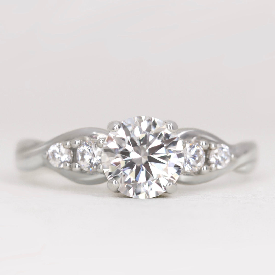 Corinne - Round Brilliant Cut 1.00ct Lab Grown Diamond Five Stone Engagement Ring Engagement Rings - Made-to-Order