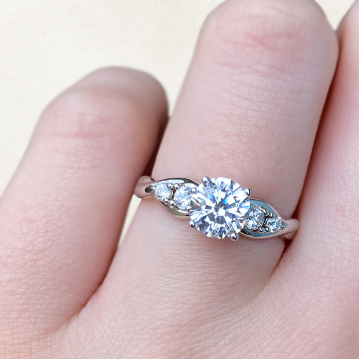 Corinne - Round Brilliant Cut 1.00ct Lab Grown Diamond Five Stone Engagement Ring Engagement Rings - Made-to-Order