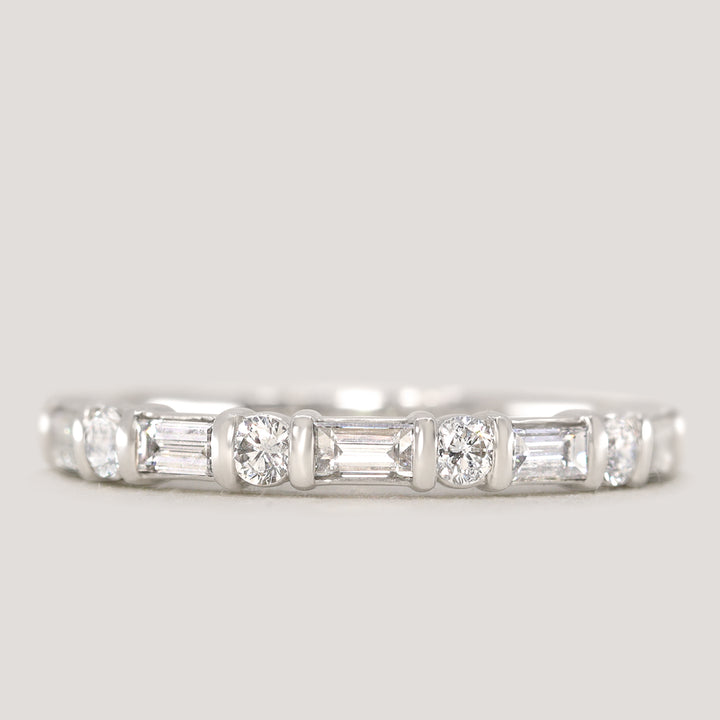 Elena - Art Deco Lab Grown Diamond Set Half Eternity Wedding Ring - Made-to-Order Wedding Rings - Made-to-Order