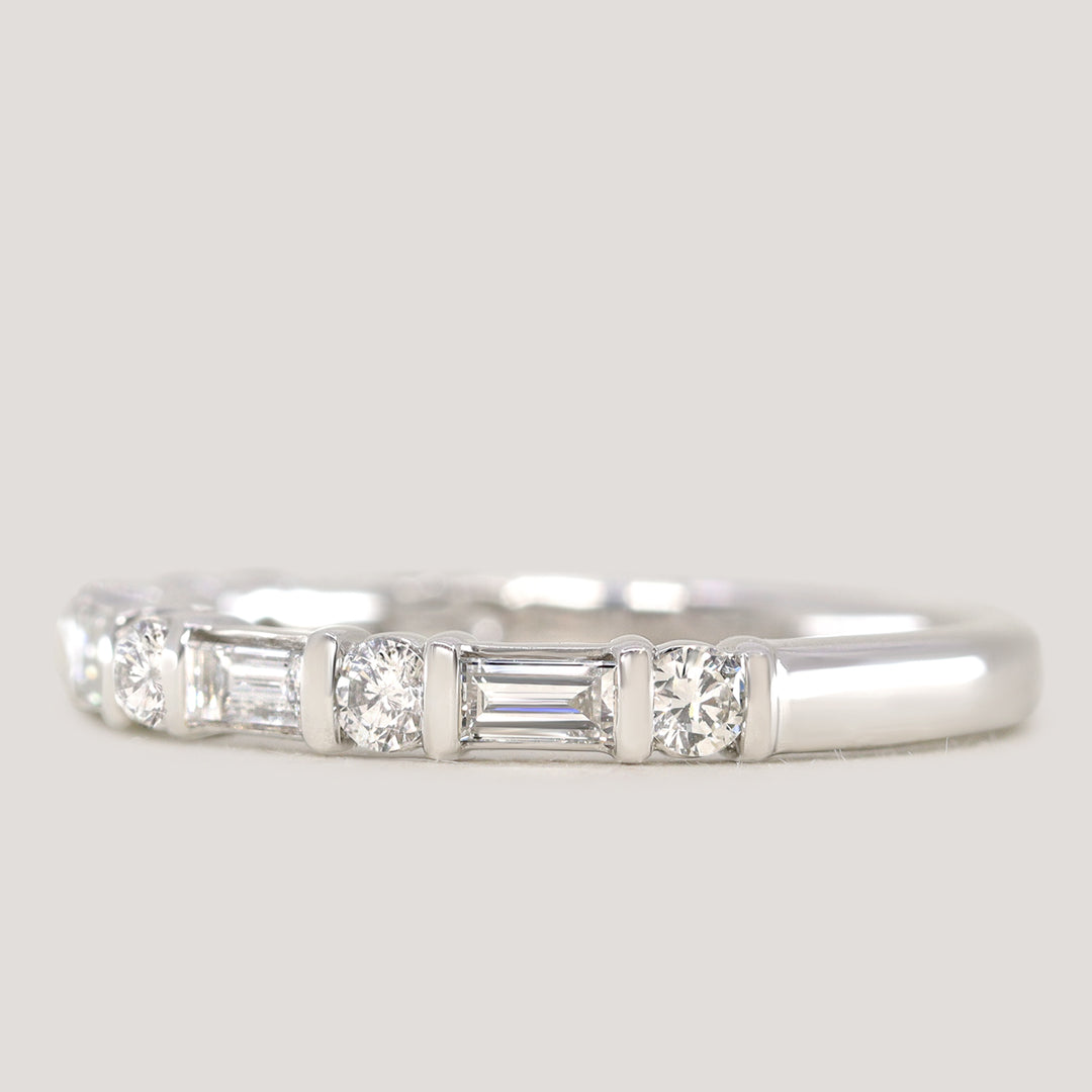Elena - Art Deco Lab Grown Diamond Set Half Eternity Wedding Ring - Made-to-Order Wedding Rings - Made-to-Order