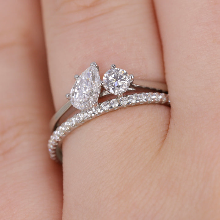 Ellis - Diamond Set Half Eternity Straight Wedding Ring - Made-to-Order Wedding Rings - Made-to-Order