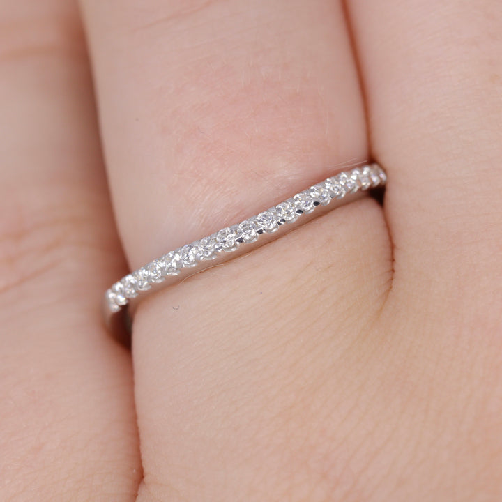 Ellis - Diamond Set Wave Shaped Wedding Ring - Made-to-Order Wedding Rings - Made-to-Order