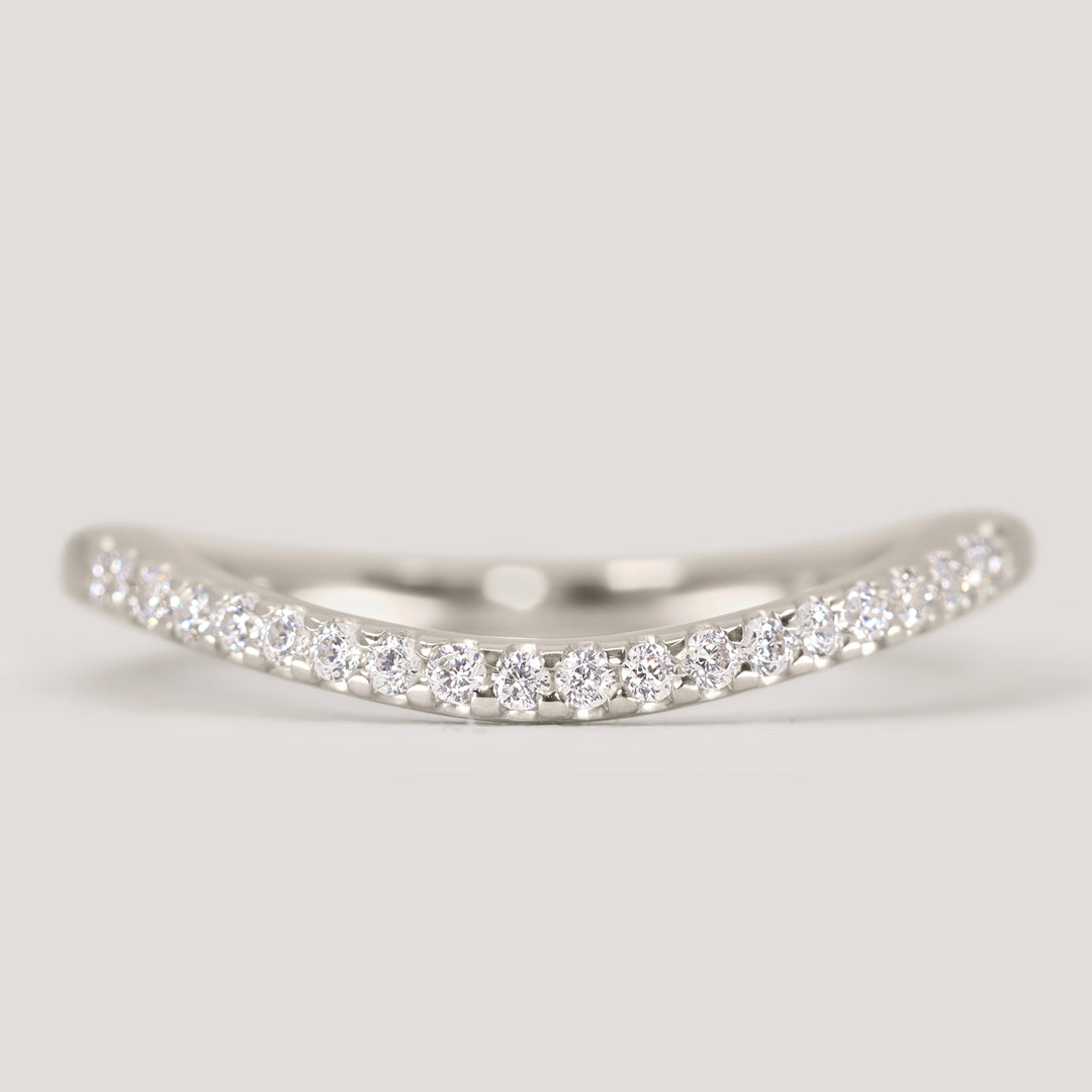 Ellis - Diamond Set Wave Shaped Wedding Ring - Made-to-Order Wedding Rings - Made-to-Order