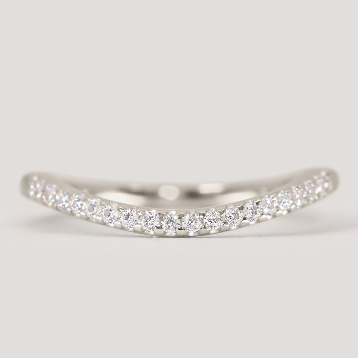 Ellis - Diamond Set Wave Shaped Wedding Ring - Made-to-Order Wedding Rings - Made-to-Order