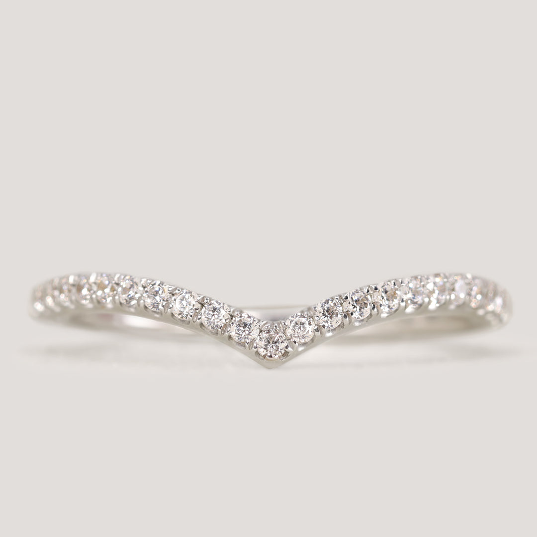 Bridal Set - Carmen & Ellis - Oval Lab Grown Diamond Solitaire Engagement Ring with Pavé Band and Diamond Wishbone Wedding Ring Bridal Sets