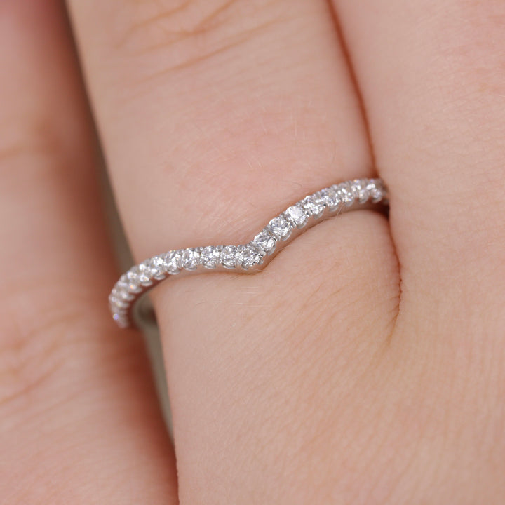 Bridal Set - Carmen & Ellis - Oval Lab Grown Diamond Solitaire Engagement Ring with Pavé Band and Diamond Wishbone Wedding Ring Bridal Sets