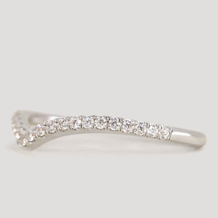 Bridal Set - Carmen & Ellis - Oval Lab Grown Diamond Solitaire Engagement Ring with Pavé Band and Diamond Wishbone Wedding Ring Bridal Sets