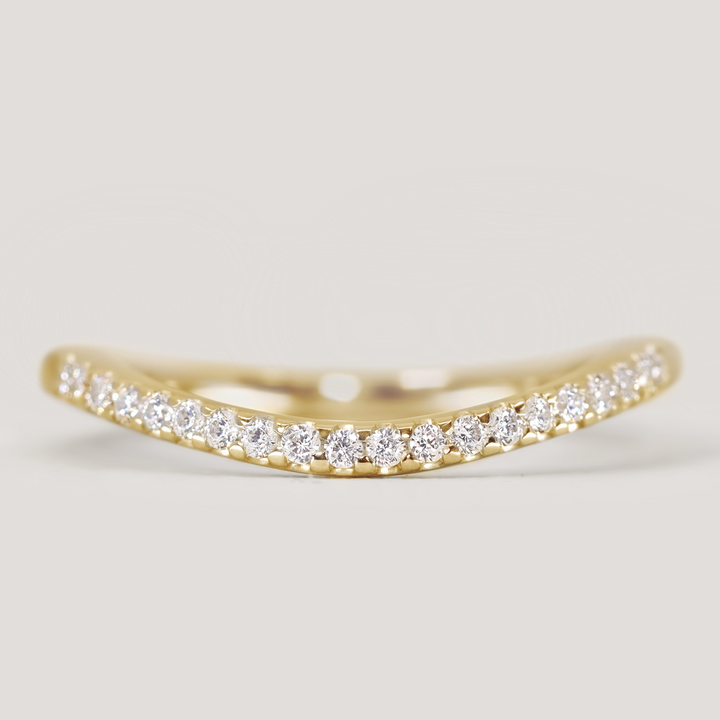 Ellis - Diamond Set Wave Shaped Wedding Ring - Made-to-Order Wedding Rings - Made-to-Order