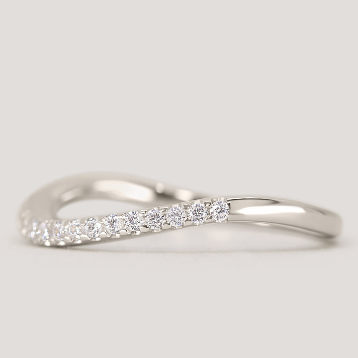 Ellis - Diamond Set Wave Shaped Wedding Ring - Made-to-Order Wedding Rings - Made-to-Order